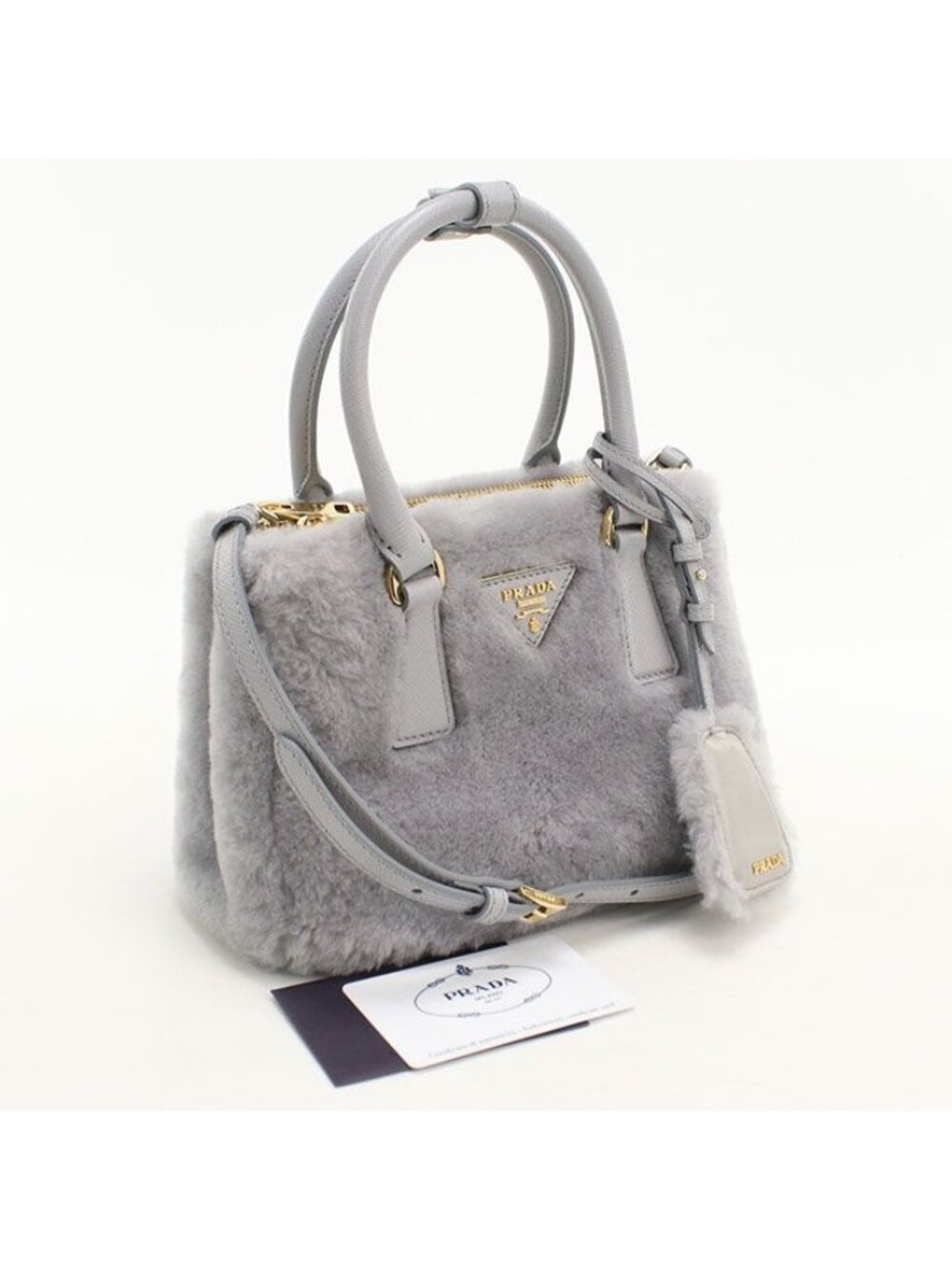 Prada 2-Way Galleria Mini Handbag Shearling